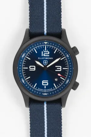 ELLIOT BROWN 202-023-N12 Canford 44mm Gunmetal Grey Stainless Steel Quartz Watch - Blue Dial