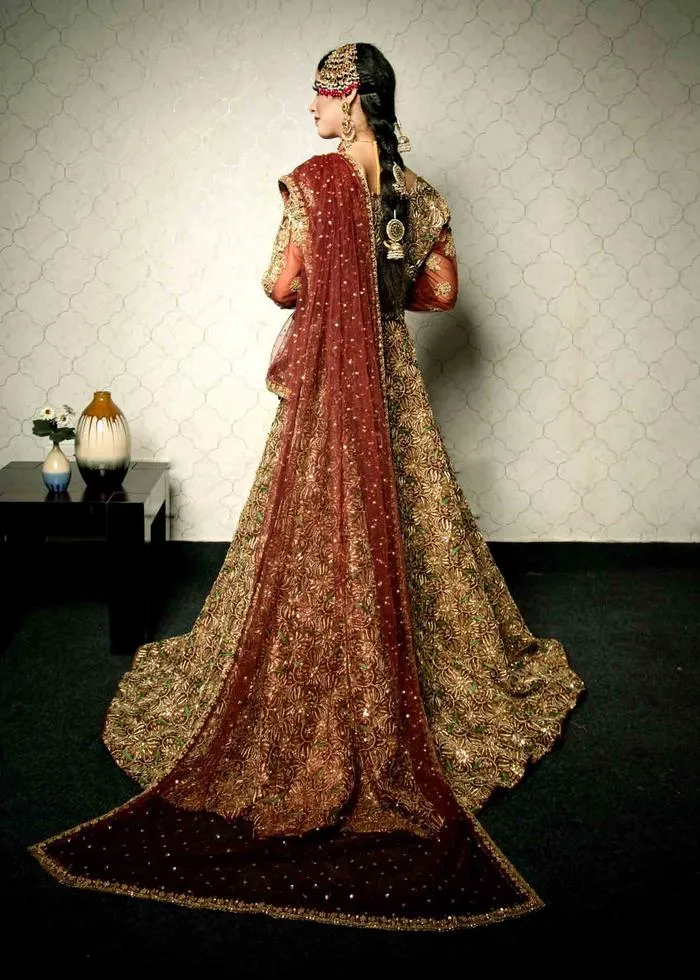 Embroidered Bridal Lehengas with Choli in Red #BN1089