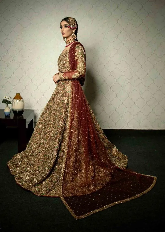 Embroidered Bridal Lehengas with Choli in Red #BN1089