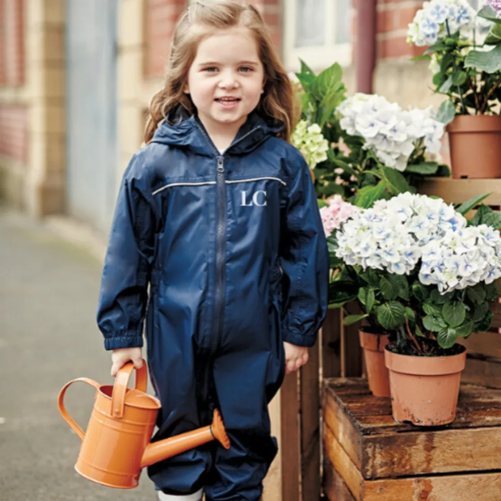 Embroidered Navy Puddle Suit