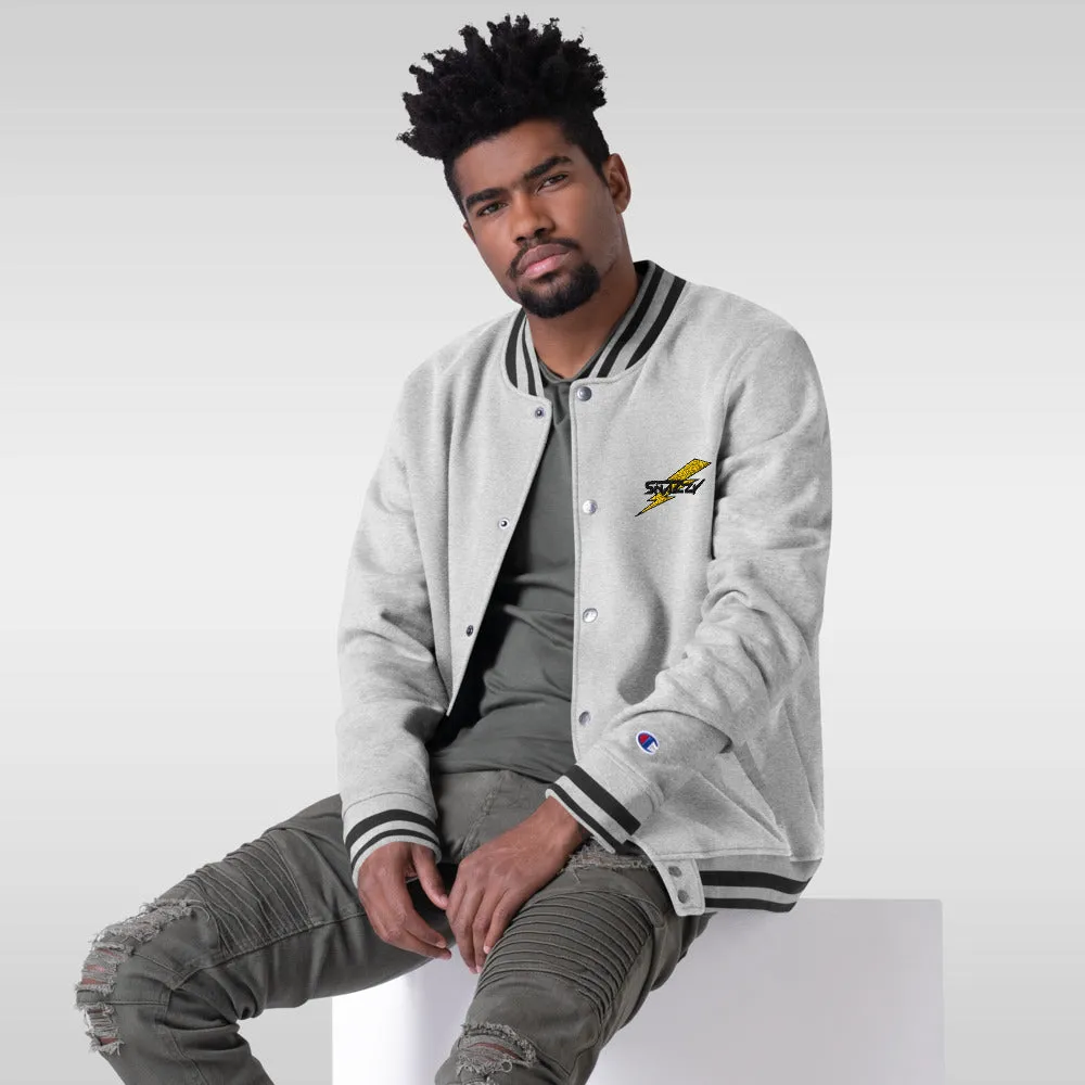 Embroidered Snazzy Lightning Champion Bomber Jacket