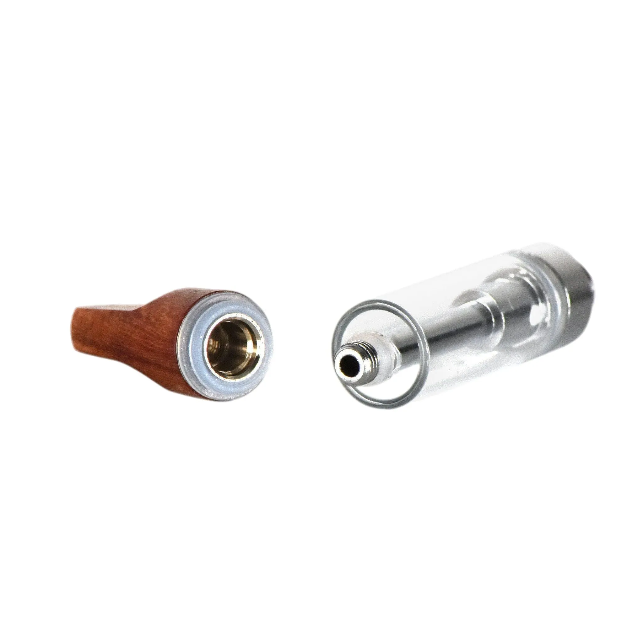 Empty 1mL 510 Wood Tip Silver Vape Cartridge