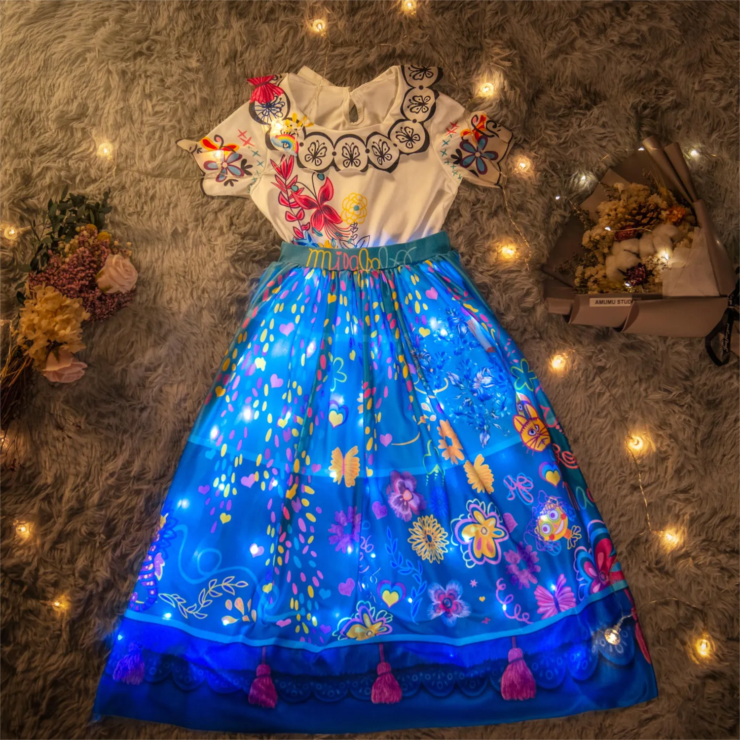 Encanto Mirabel Princess LED Light Up Dress for Girls