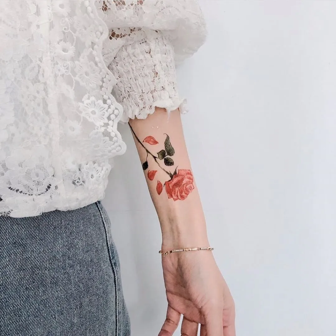 English Rose Temporary Tattoo