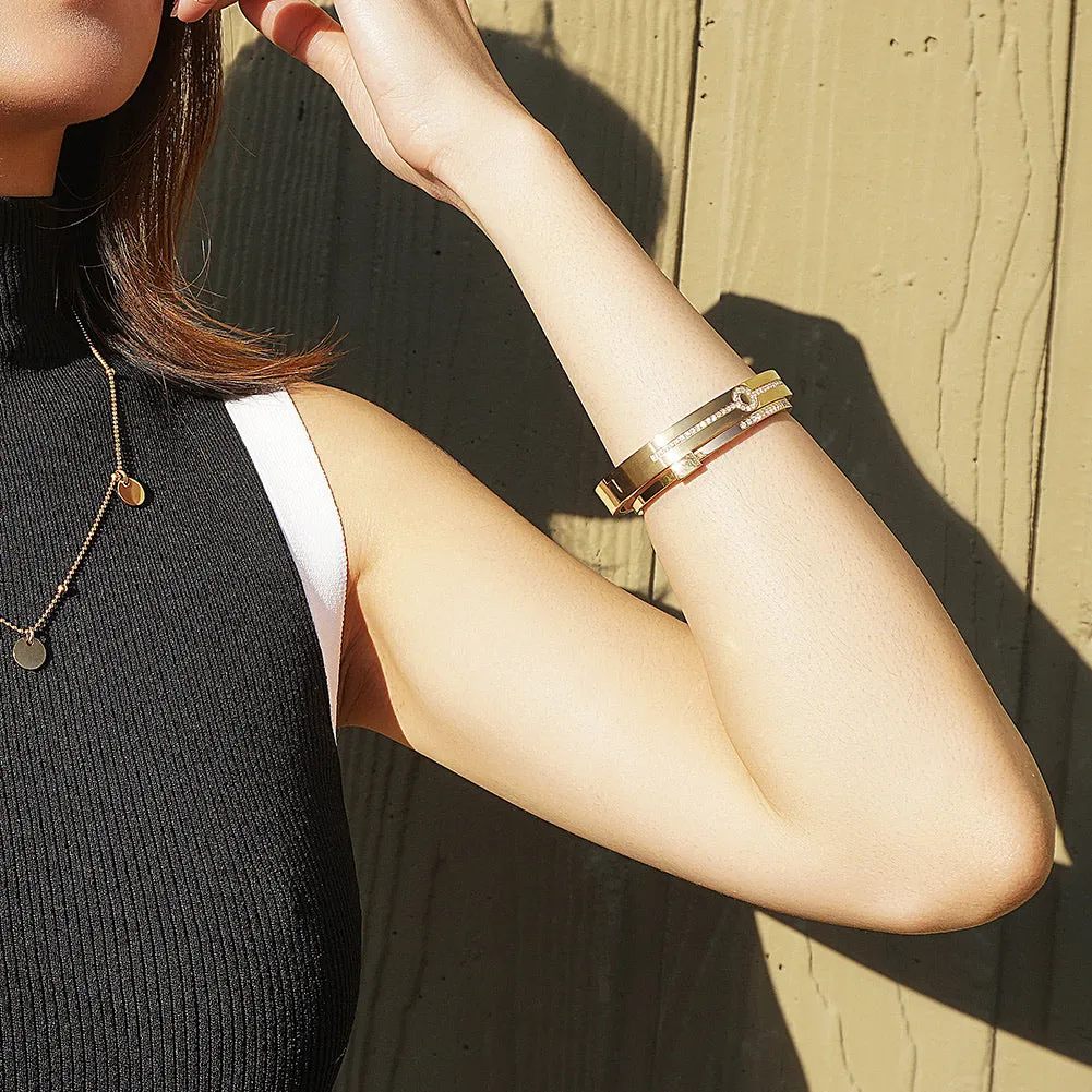 Engravable PAVÉ Hinge Bangle