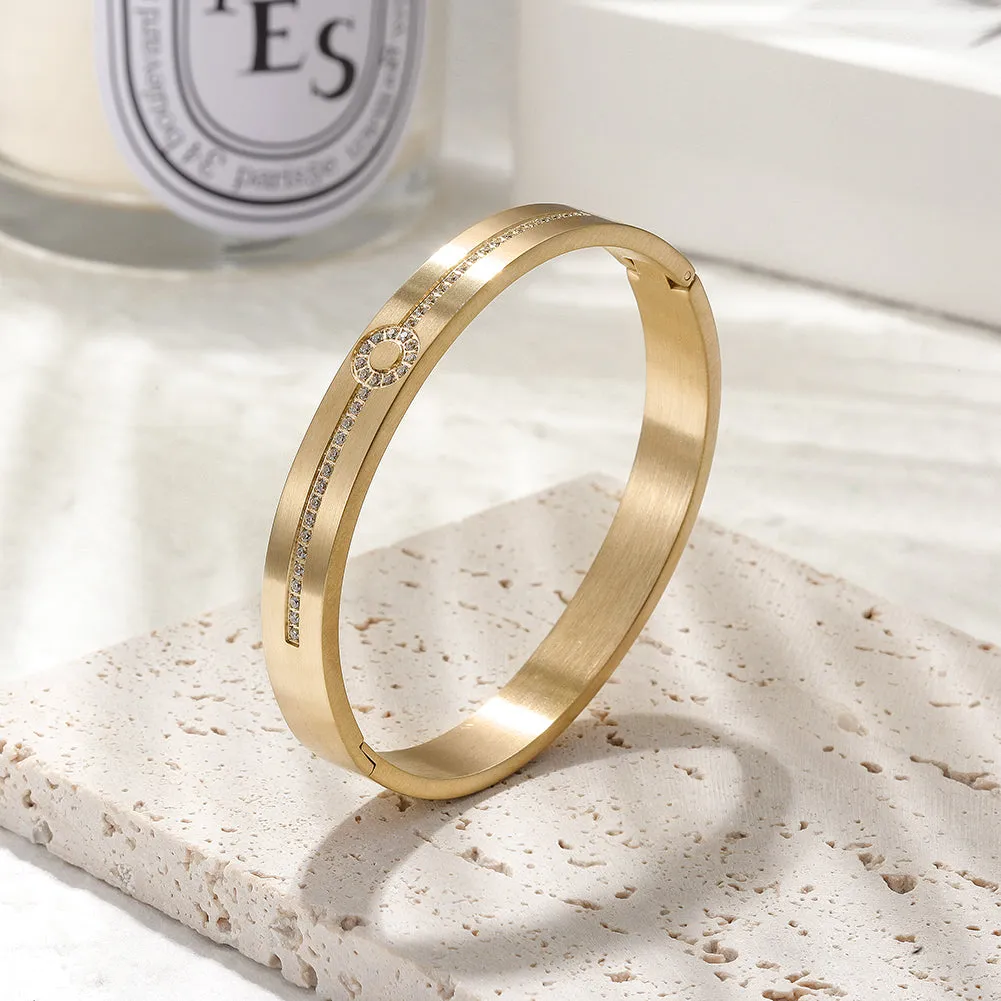 Engravable PAVÉ Hinge Bangle