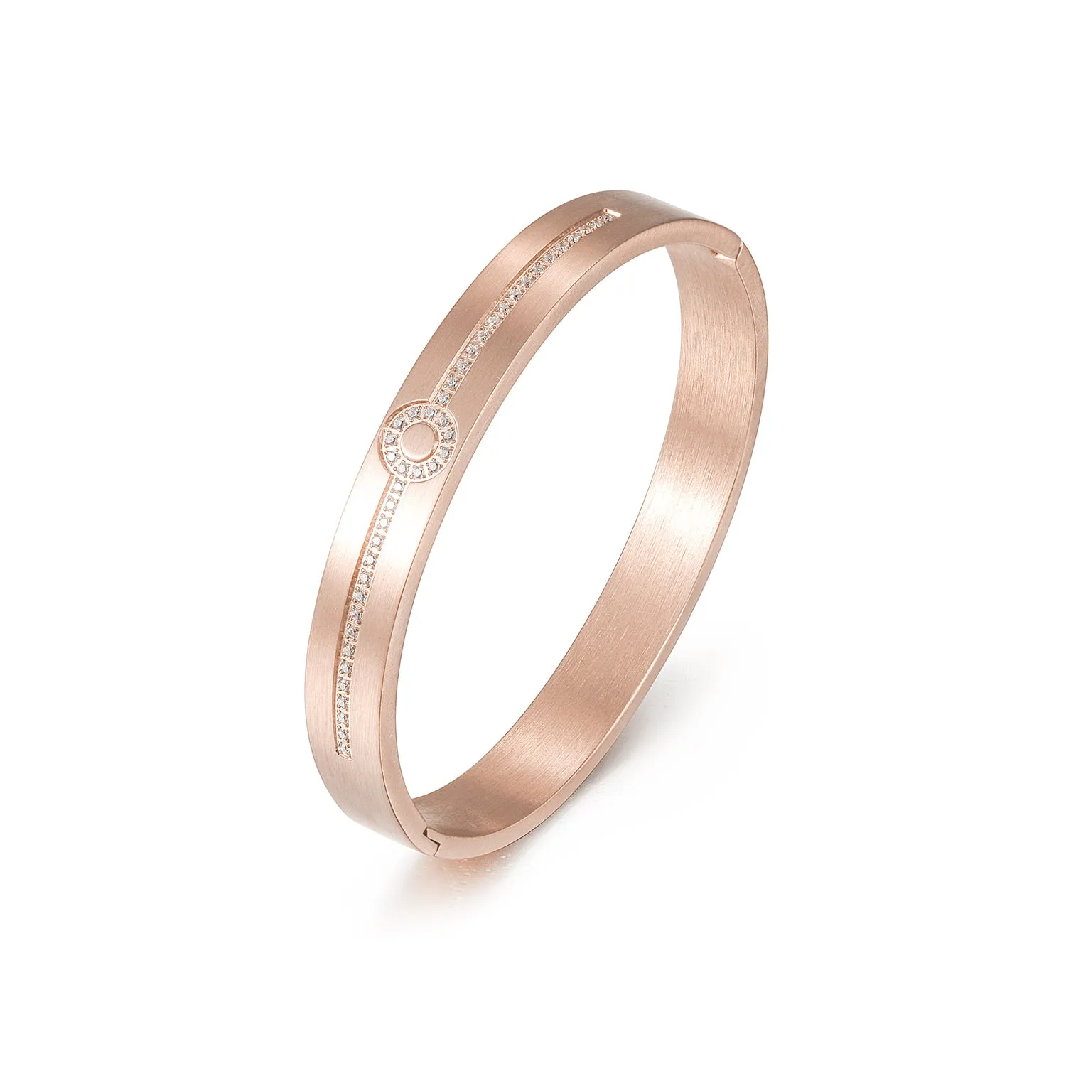Engravable PAVÉ Hinge Bangle
