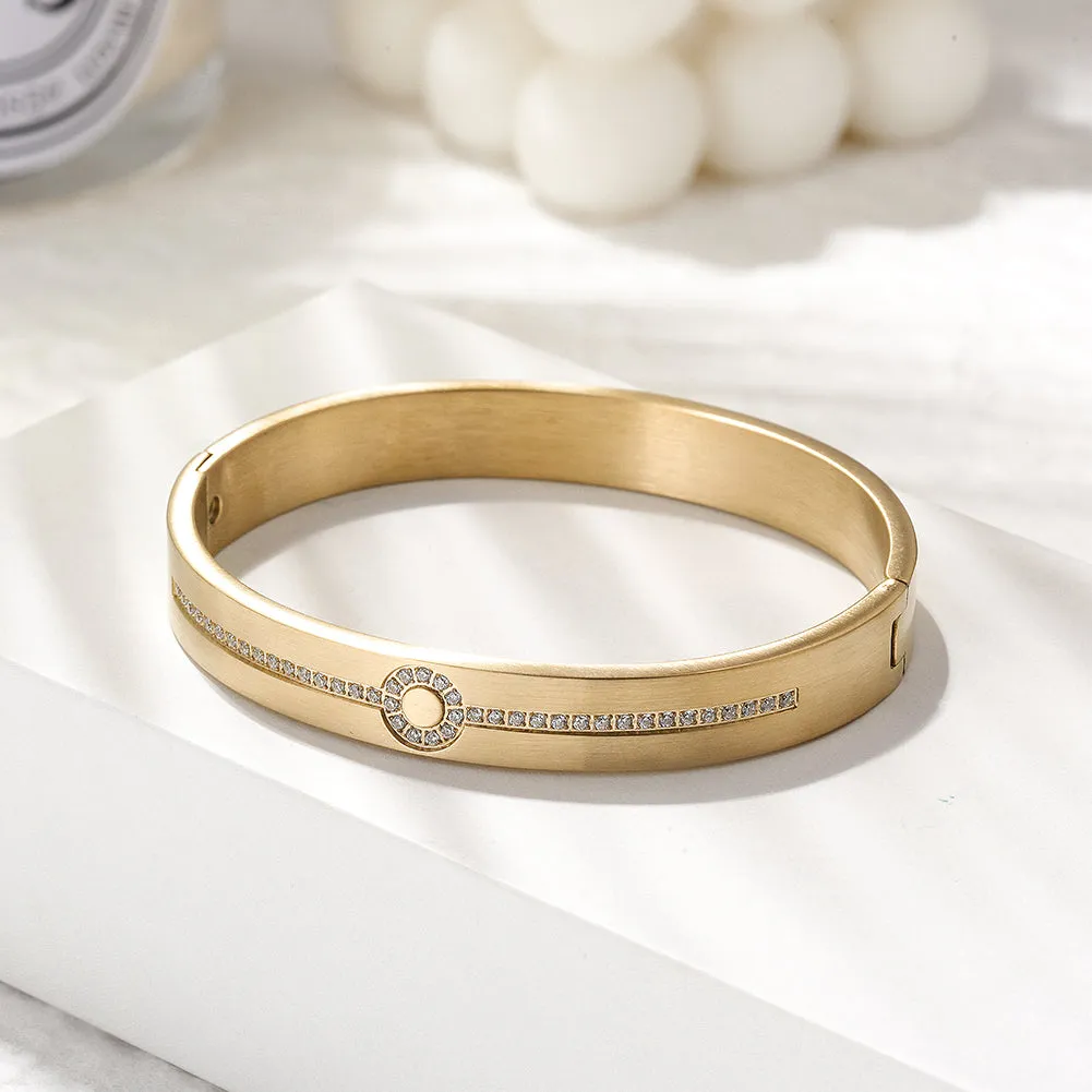 Engravable PAVÉ Hinge Bangle