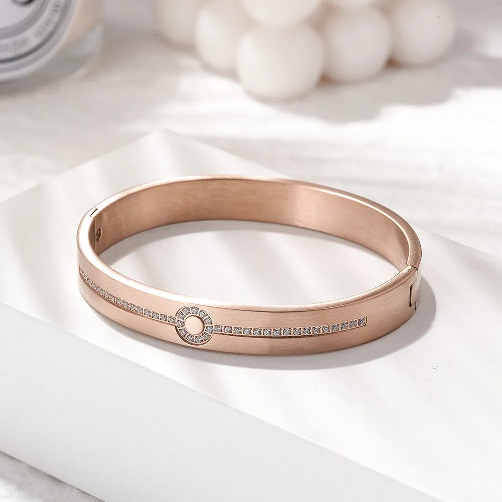 Engravable PAVÉ Hinge Bangle