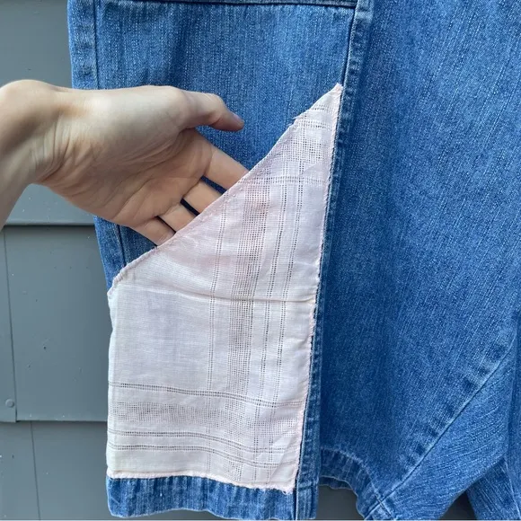 ERIKA KELLY APPAREL Patchwork Vintage Hankies &amp; Lace Hand Sewn Denim Shorts