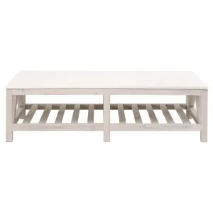 Essentials For Living Spruce Coffee Table ~ White Wash Pine, White Quartz