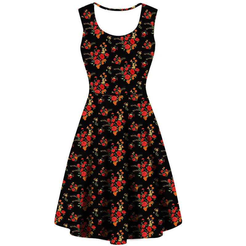 Evening Bouquet Sleeveless Deluxe Pocket Dress