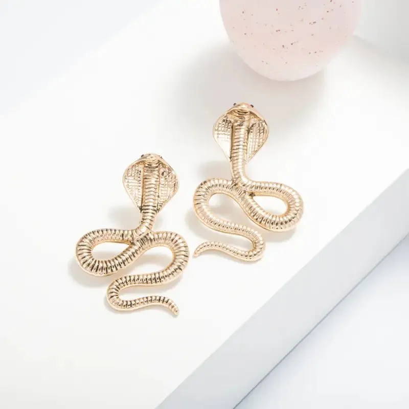 Exaggerated Snake Earrings with Animal-Inspired Design & Gift Box - Trendy Women's Jewelry