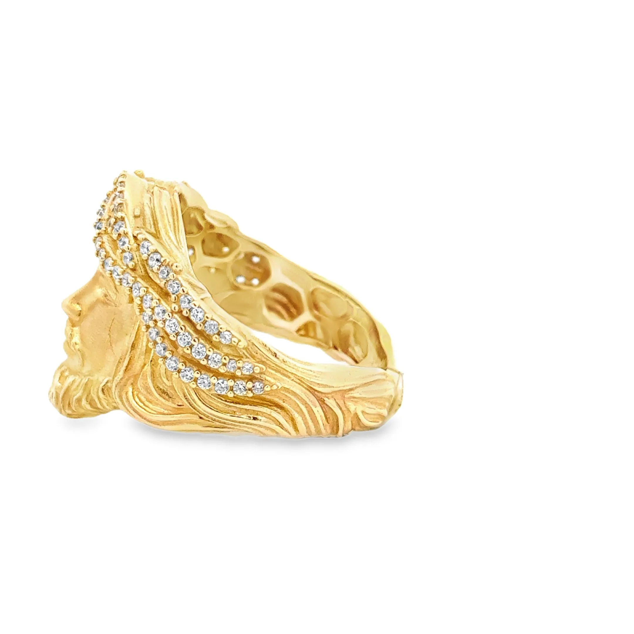Exquisite Gold Jesus Ring 14k