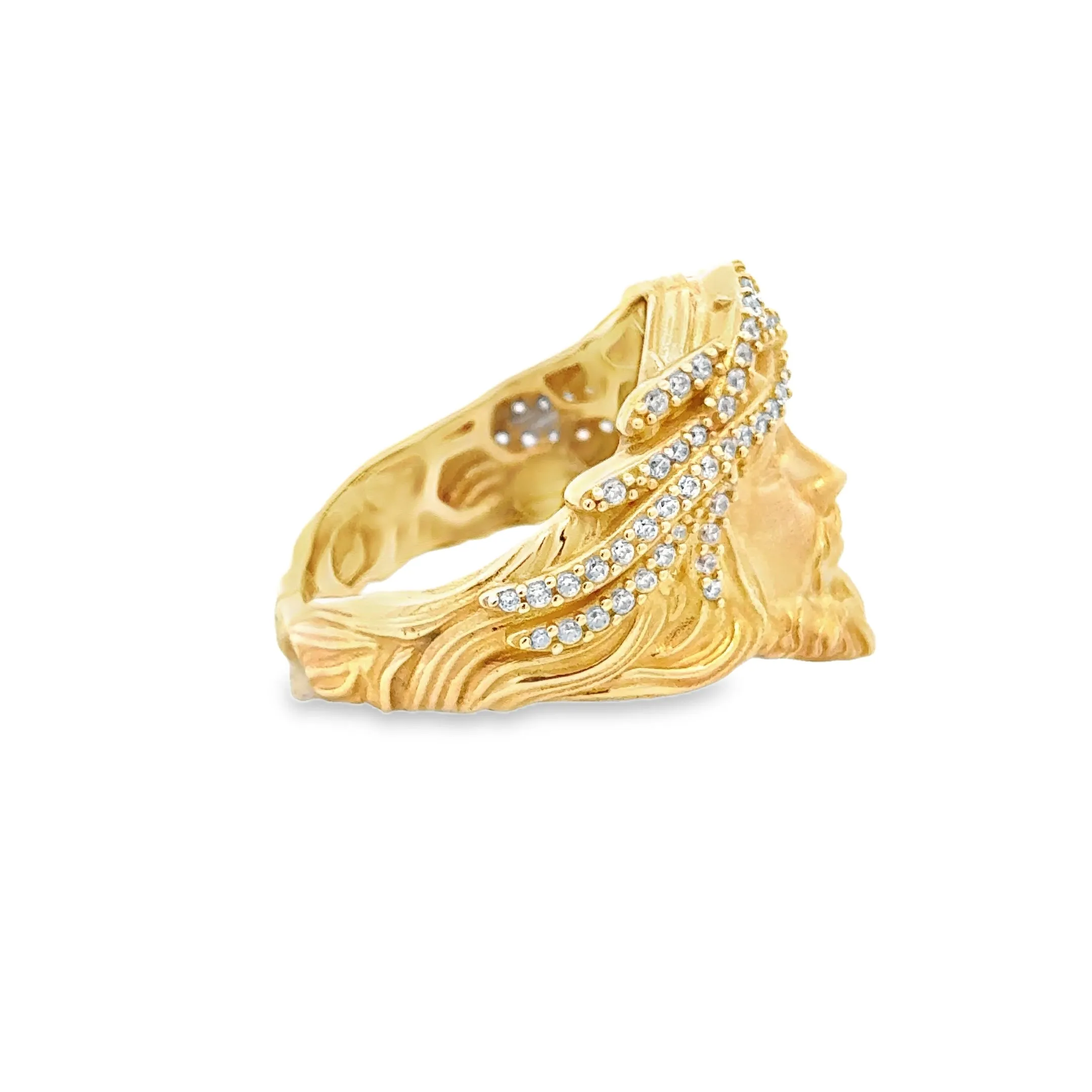 Exquisite Gold Jesus Ring 14k