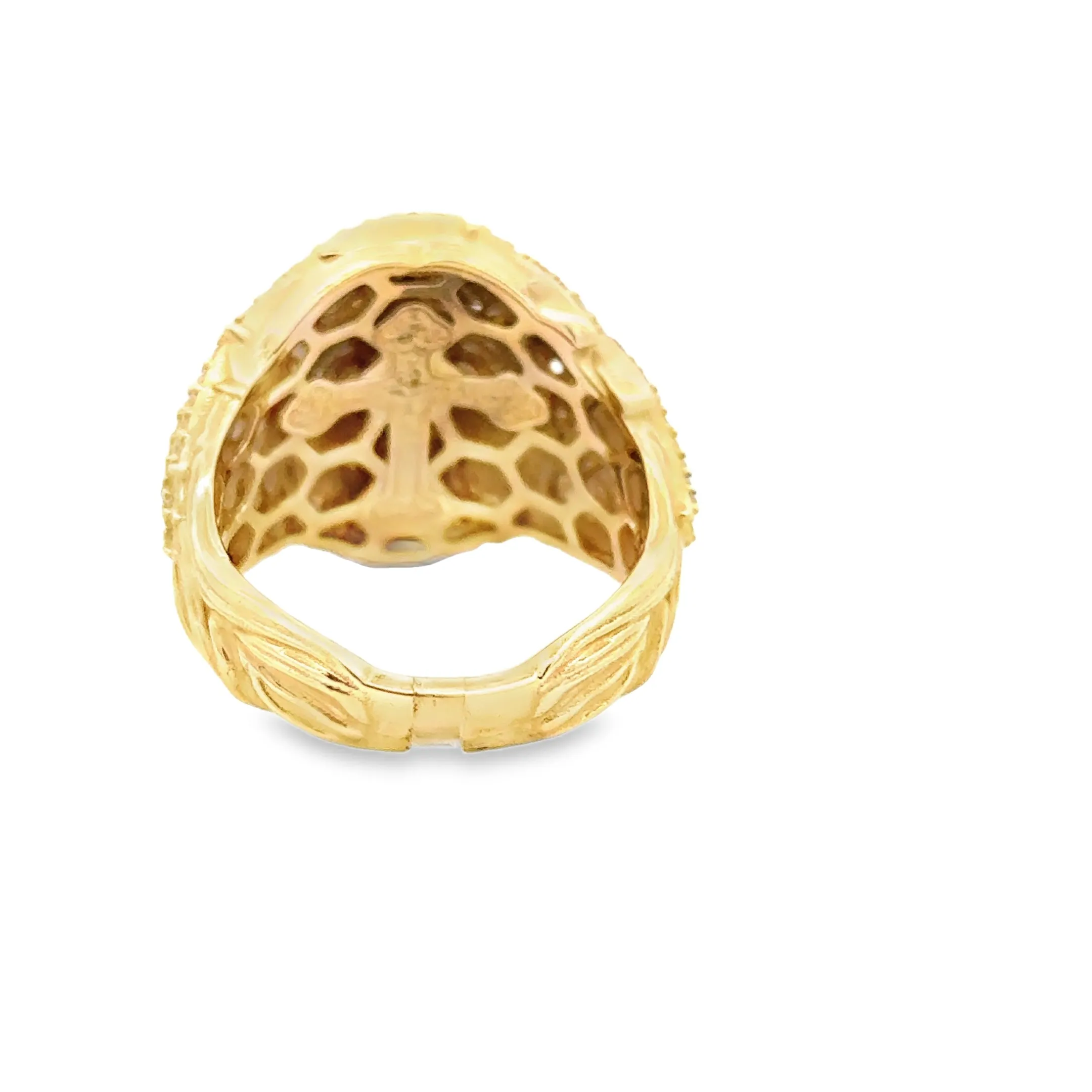 Exquisite Gold Jesus Ring 14k
