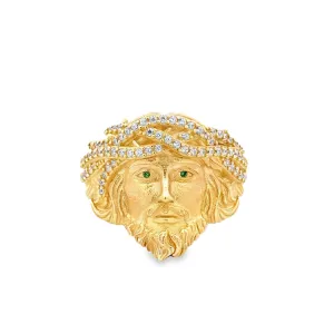 Exquisite Gold Jesus Ring 14k
