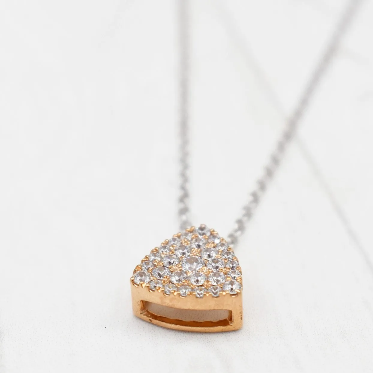 EXQUISITE REAL DIAMOND PENDANT | ROUND DIAMOND TRILLION CLUSTER MINIMALIST NECKWEAR | 14K SOLID ROSE GOLD | VS/SI I-J COLOR PENDANT | APRIL BIRTHSTONE