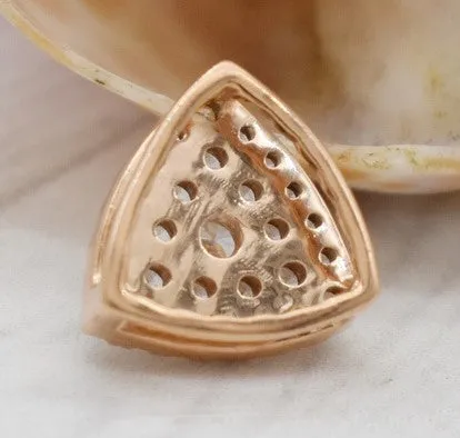 EXQUISITE REAL DIAMOND PENDANT | ROUND DIAMOND TRILLION CLUSTER MINIMALIST NECKWEAR | 14K SOLID ROSE GOLD | VS/SI I-J COLOR PENDANT | APRIL BIRTHSTONE