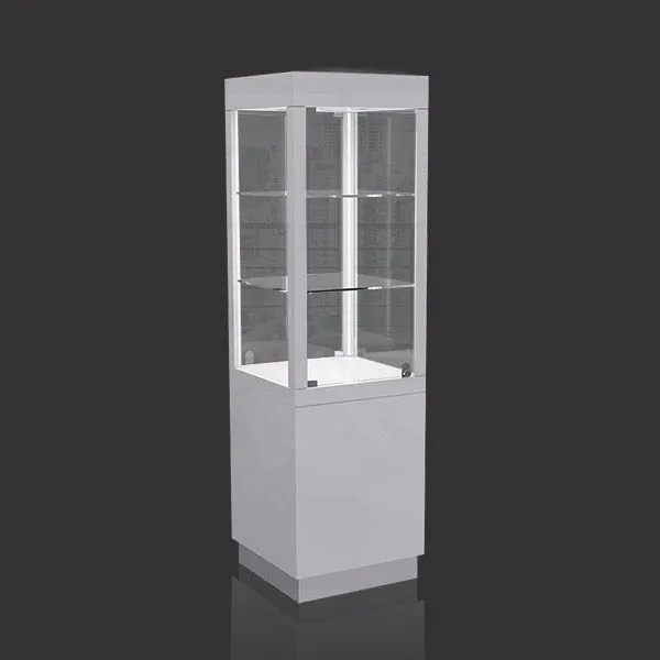FA04 Tower Display Cabinet with Glass shelves