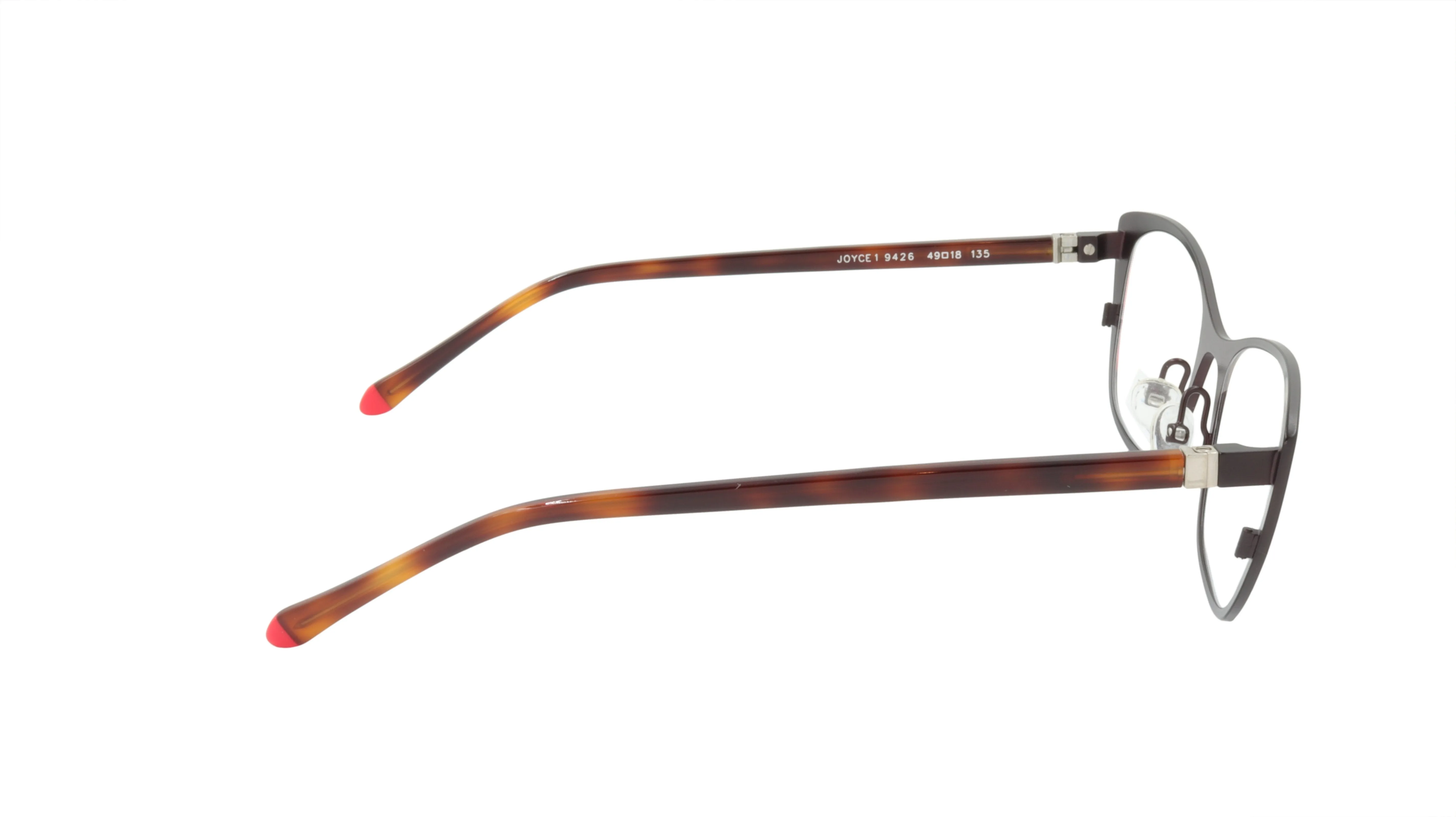 Face A Face Eyewear in a Soft Cateye Shape in Dark Aubergine with a Hint of Red
