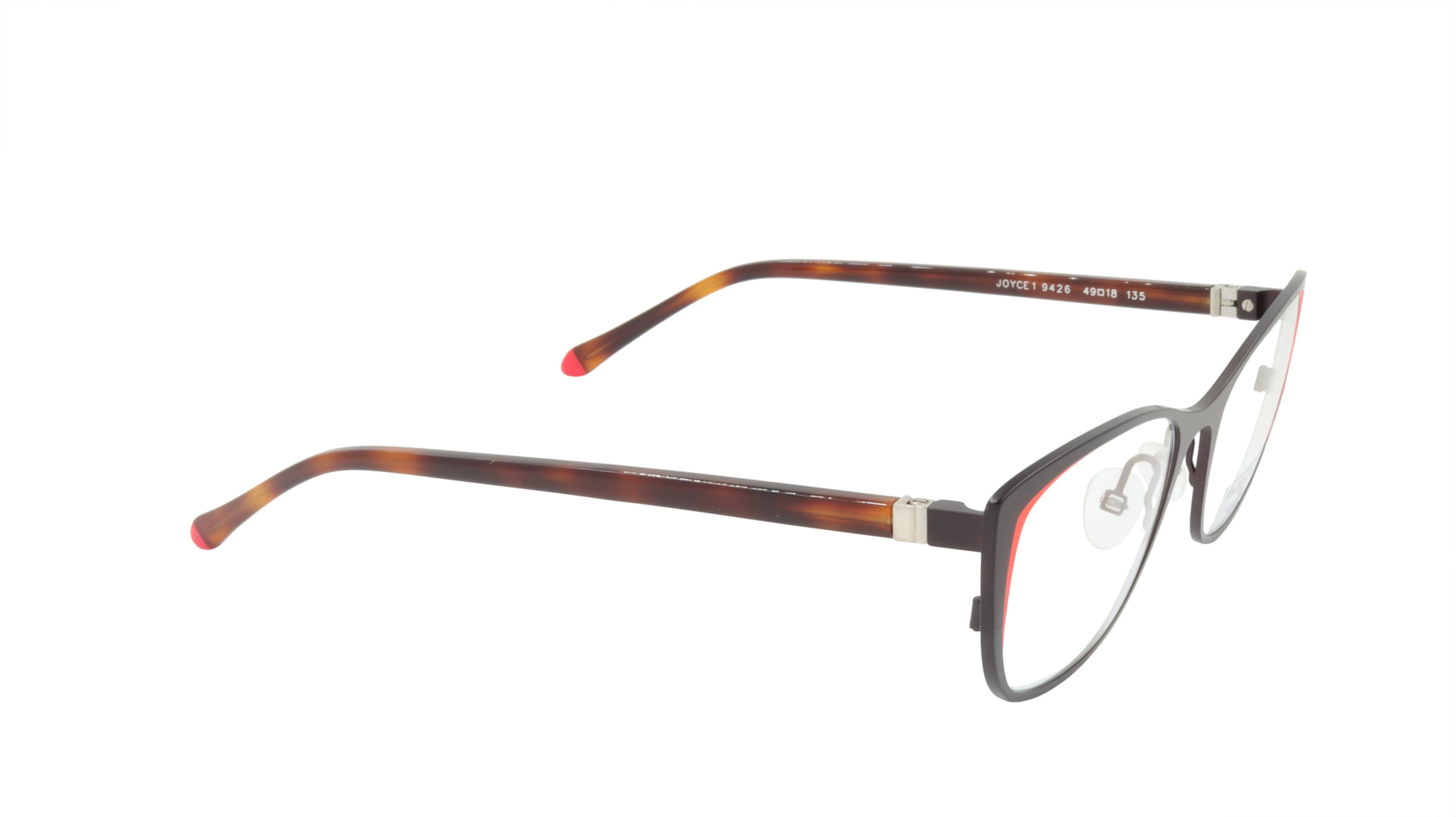 Face A Face Eyewear in a Soft Cateye Shape in Dark Aubergine with a Hint of Red