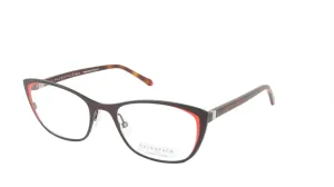 Face A Face Eyewear in a Soft Cateye Shape in Dark Aubergine with a Hint of Red