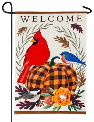 Fall Songbirds Garden Burlap Flag
