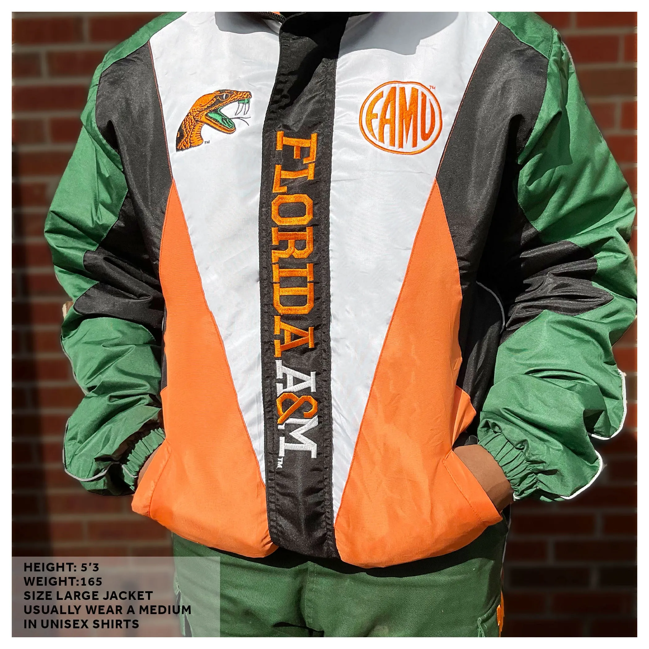 FAMU Reflective Windbreaker (Size Ref in Pics)