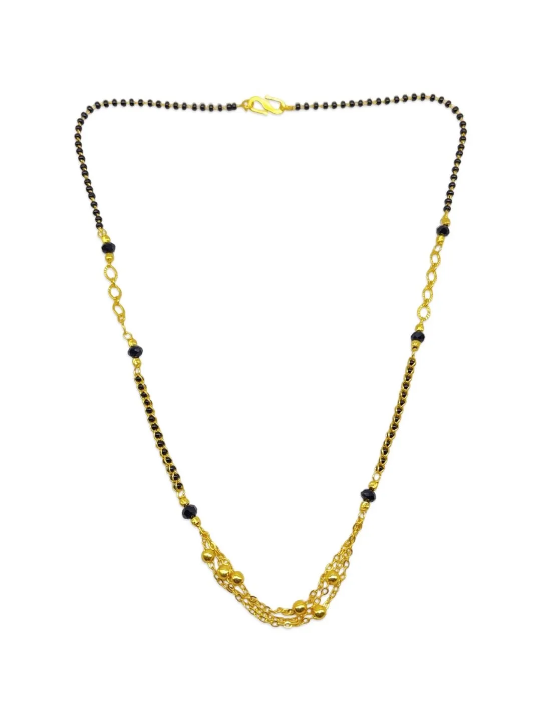 Fancy Short Mangalsutra Designs Traditional Maharashtrian Style Layered Black Beads Chain