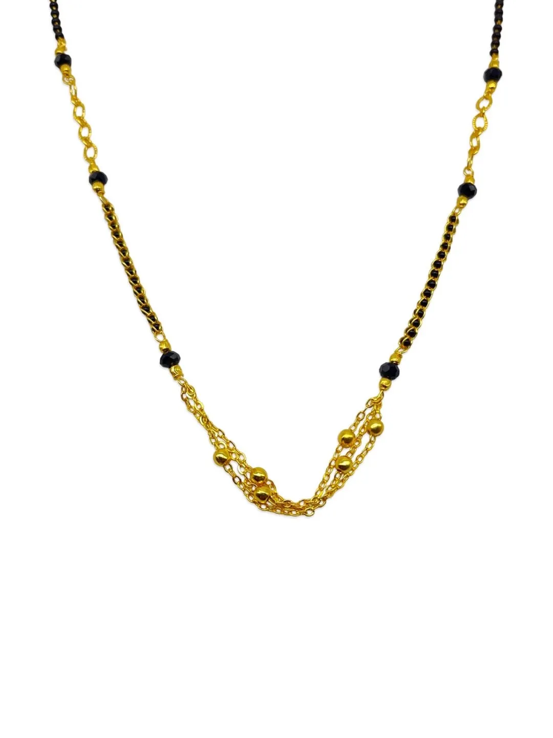 Fancy Short Mangalsutra Designs Traditional Maharashtrian Style Layered Black Beads Chain