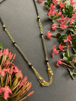 Fancy Short Mangalsutra Designs Traditional Maharashtrian Style Layered Black Beads Chain