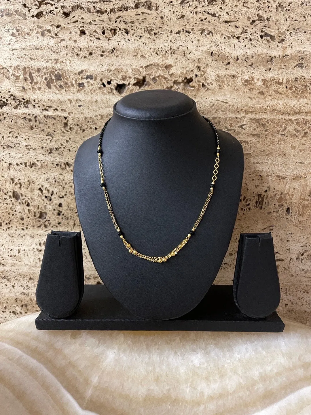Fancy Short Mangalsutra Designs Traditional Maharashtrian Style Layered Black Beads Chain