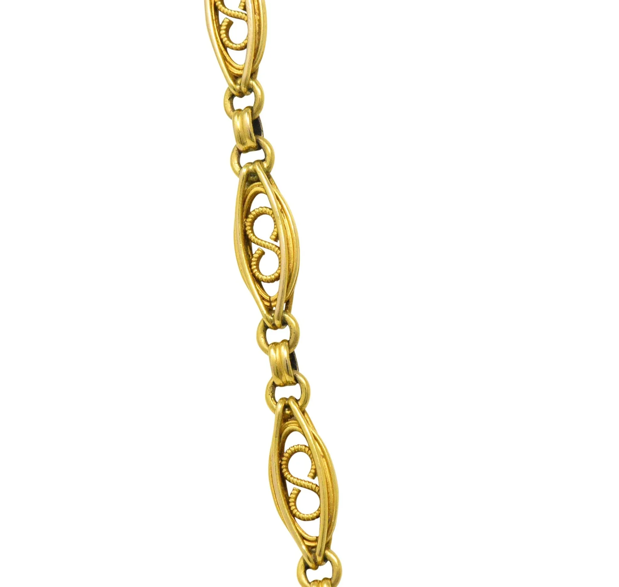 Fancy Victorian 18 Karat Gold Chain Necklace