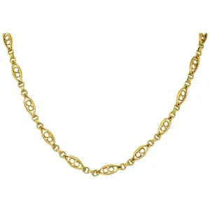 Fancy Victorian 18 Karat Gold Chain Necklace