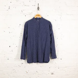 Farmer Stripe Grandad Shirt - Blue - L