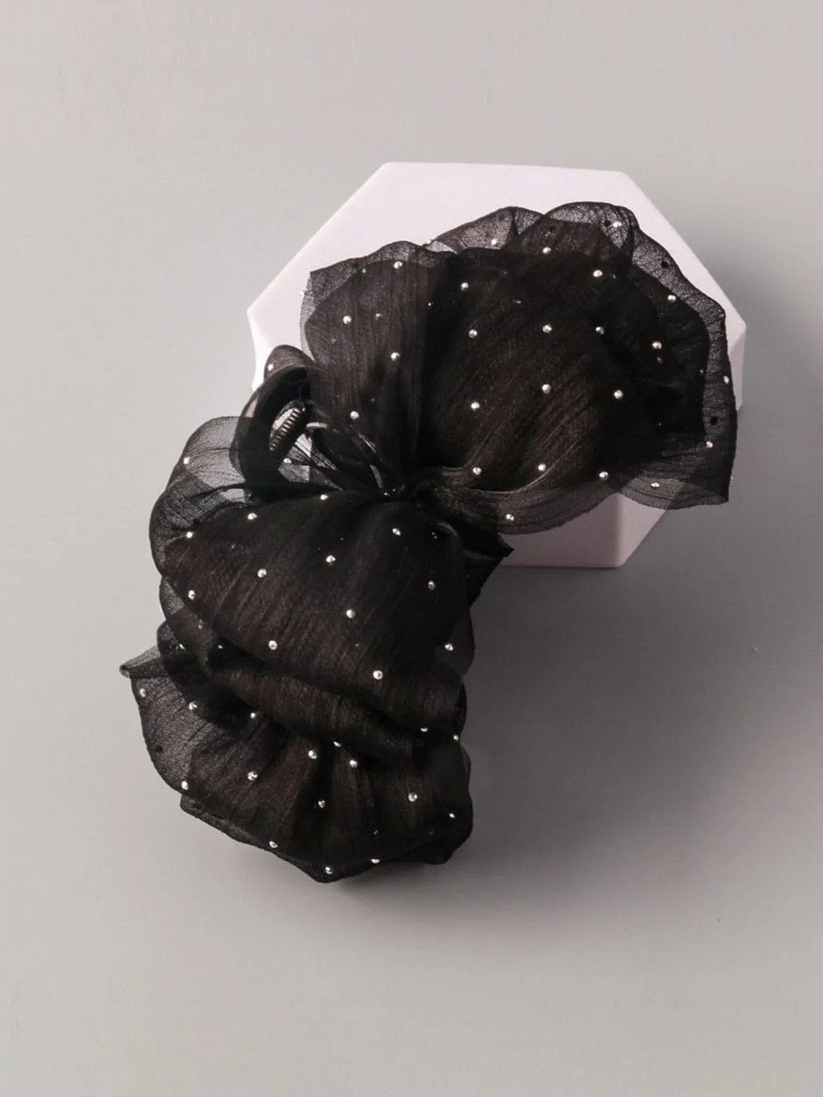 FASHION BLACK DETAILED CLAW HAIR CLIPS