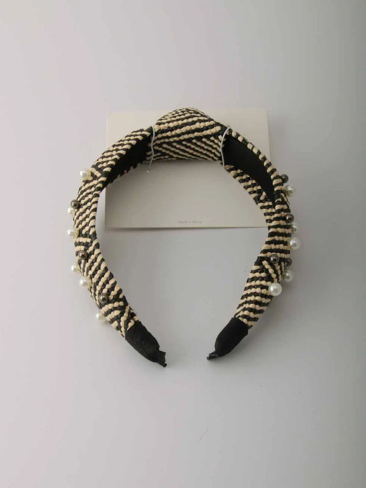 FASHION COLORBLOCK PEARL DETAILED HEADBANDS