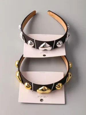 FASHION GOLD & SILVER HEART DETAILED HEADBANDS