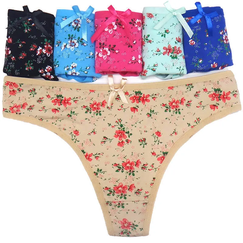 Fashion printed women's thong