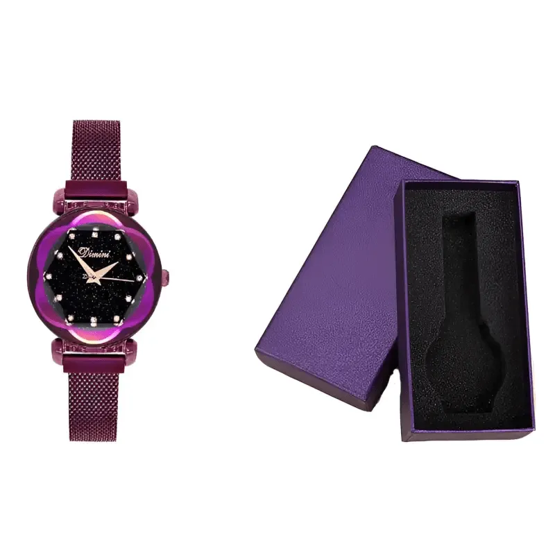 Fashion Sky Watches: Analog Quartz Movement with Magnetic Mesh Band