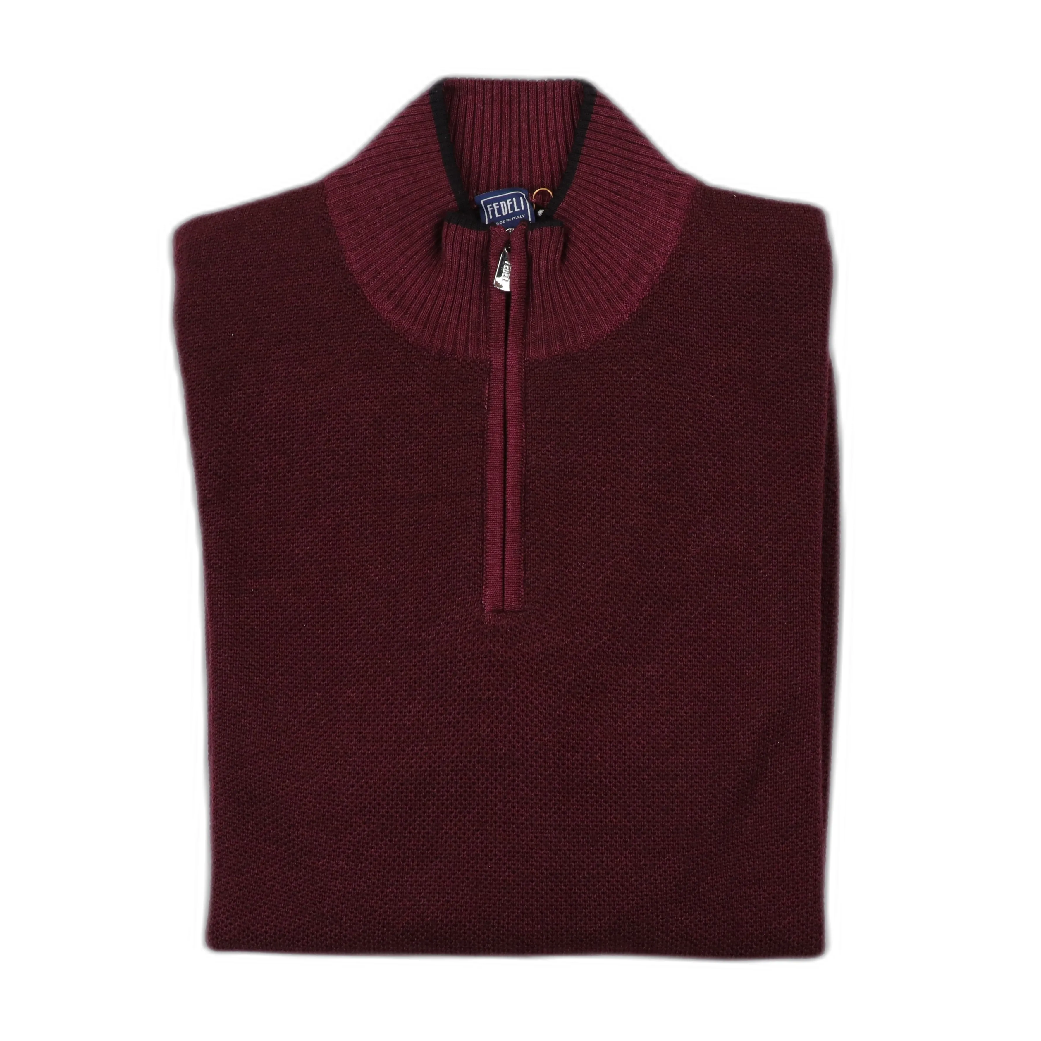 Favonio Bahamas Merino Half Zip in Merlot