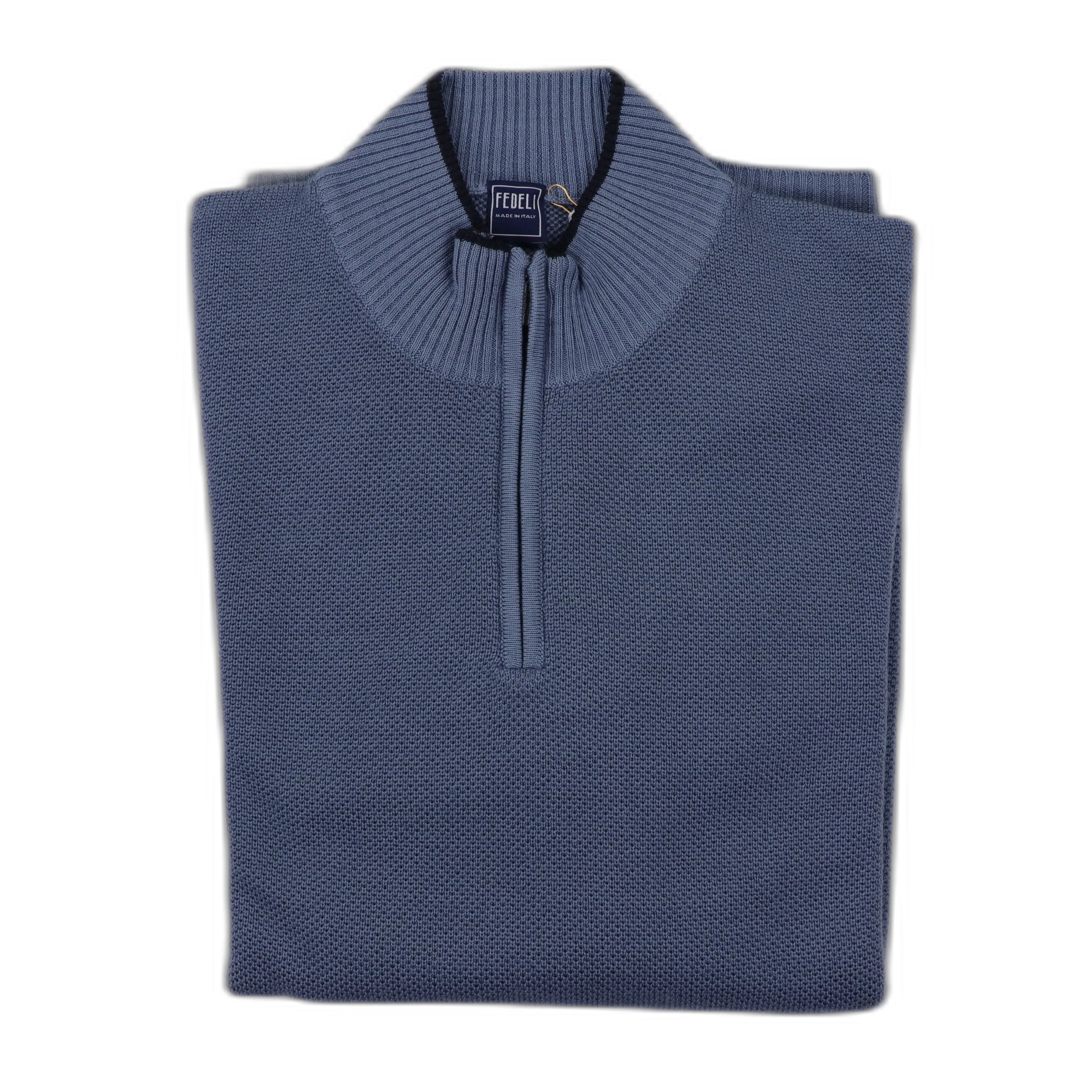 Favonio Bahamas Merino Half Zip in Ocean Blue