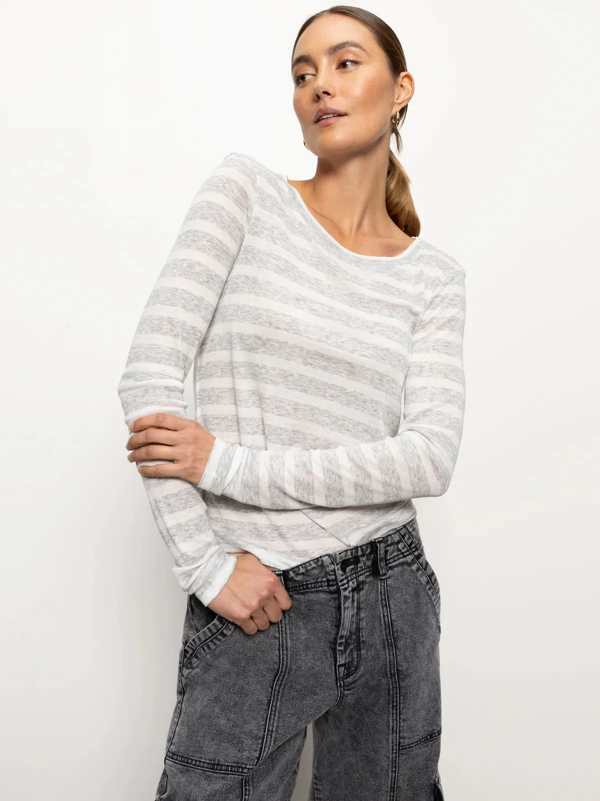 Femme Long Sleeve Stripe Tee