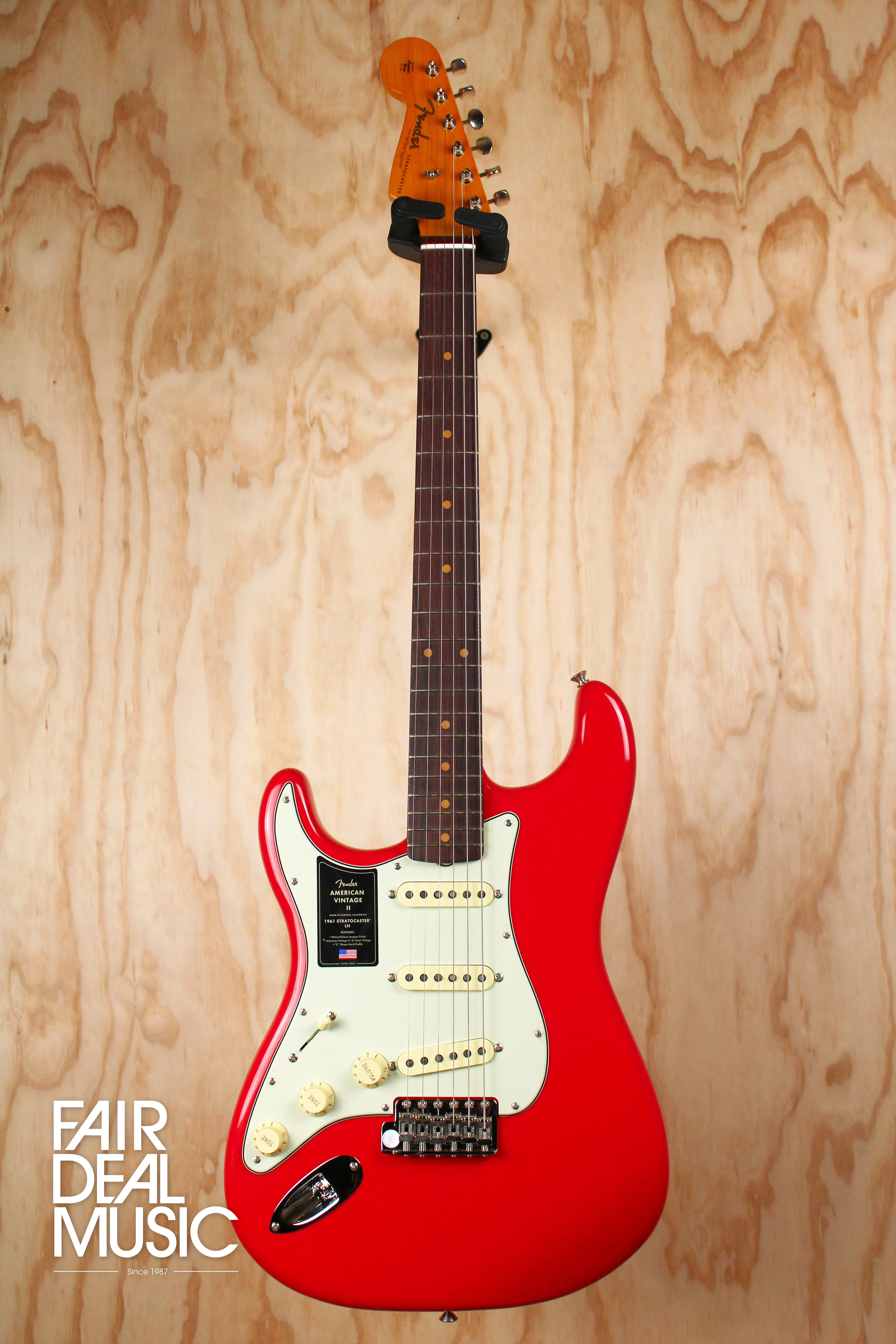 Fender American Vintage II 1961 Stratocaster, Fiesta Red, Left Handed, Ex Display