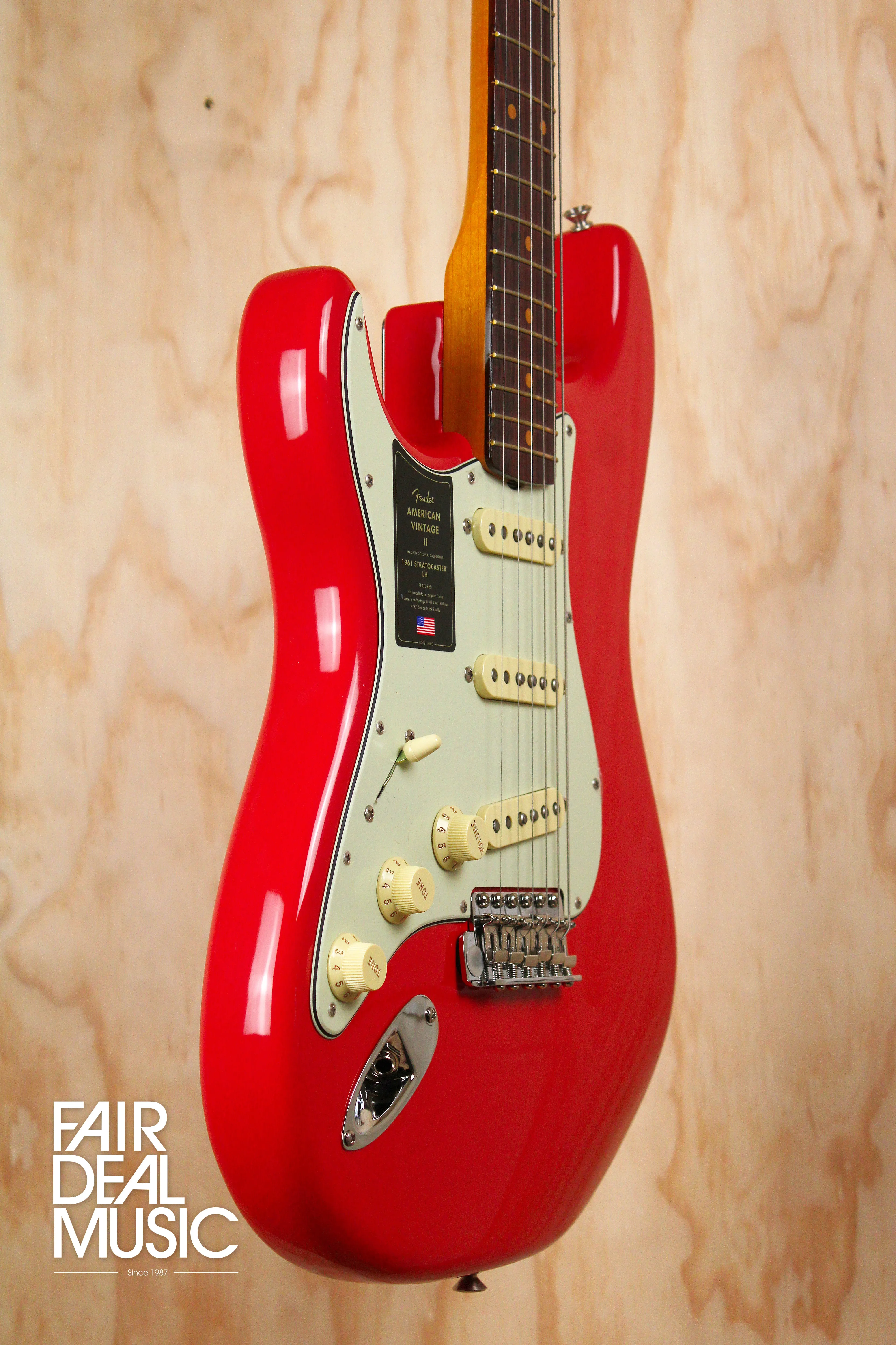 Fender American Vintage II 1961 Stratocaster, Fiesta Red, Left Handed, Ex Display