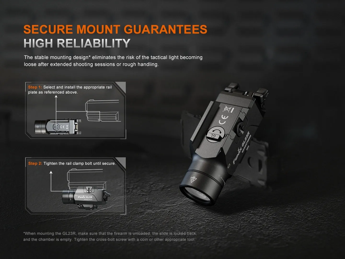FENIX GL23R TACTICAL LIGHT WITH Green LASER SIGHT