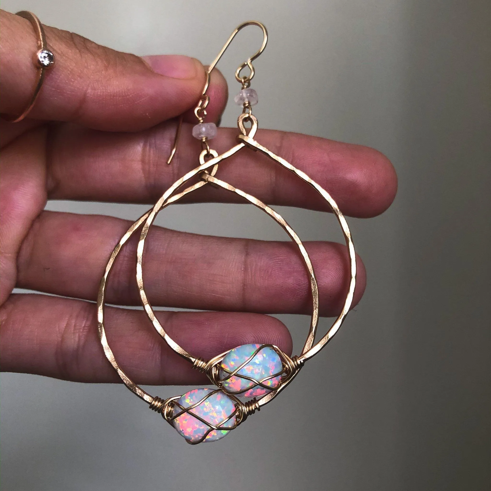 Fiery Opal Earrings - Copper