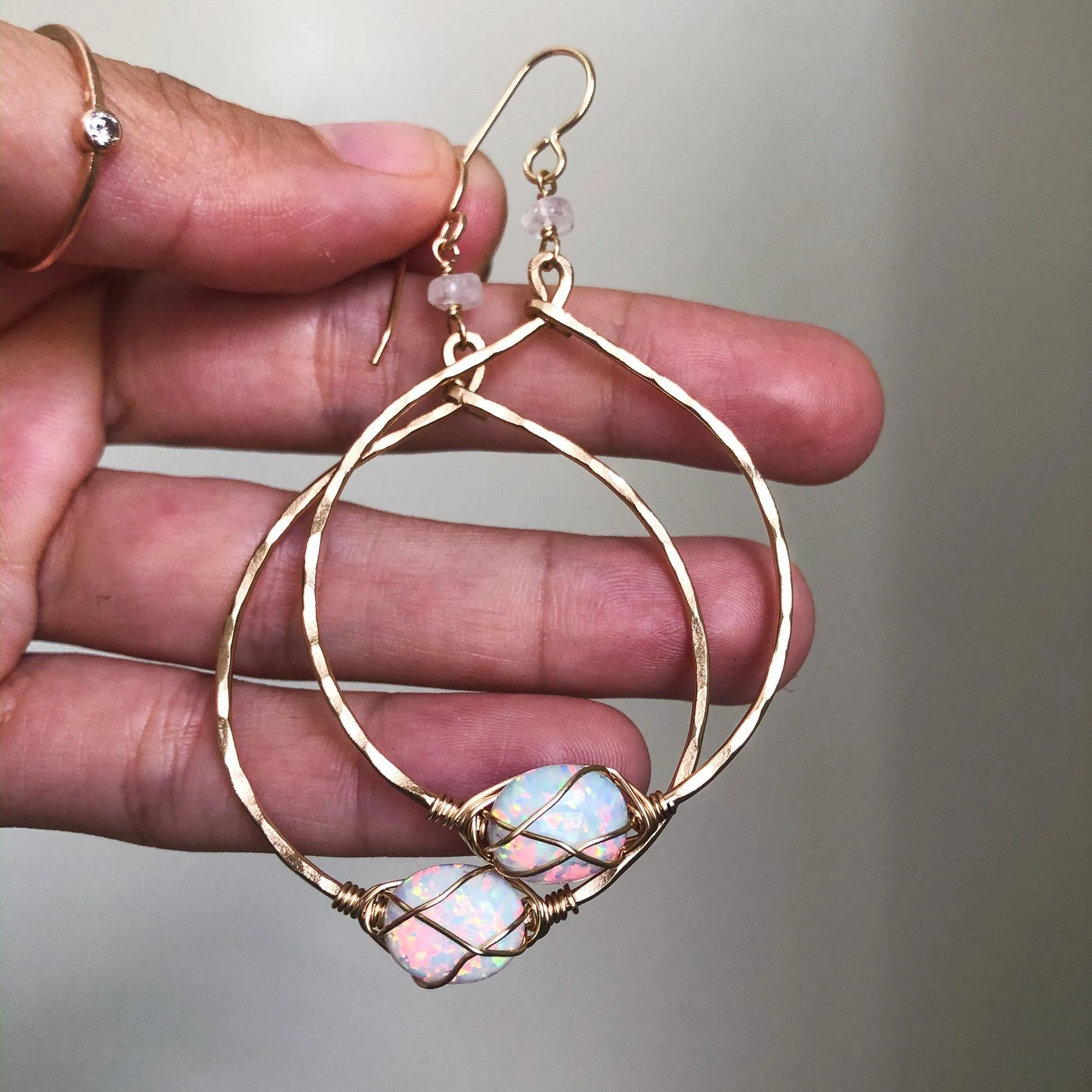 Fiery Opal Earrings - Copper
