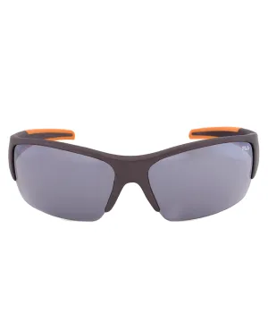 Fila F1048C 800 Rectangular Wrap Sunglasses | Grey and Orange Frame | Grey Lens